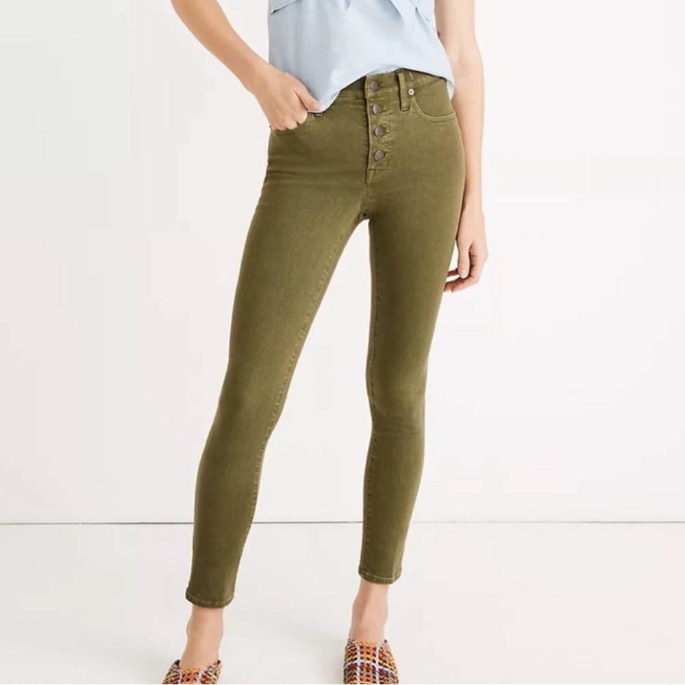 Madewell‎ 9” High Rise Skinny Crop Jean Green Women’s Sz 23